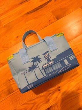 Trader Joe’s Light Blue Cooler Bag with Palm Print